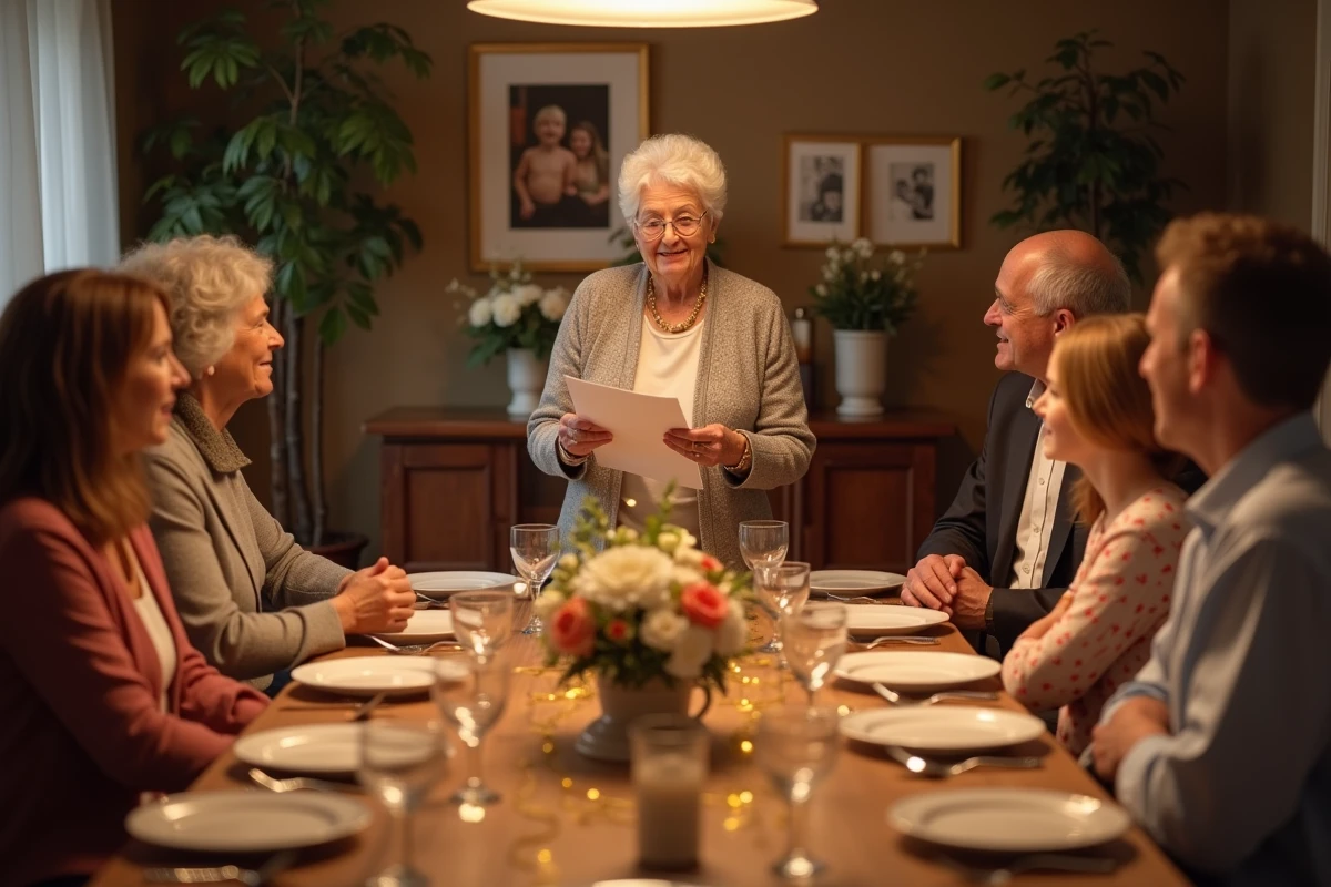 Famille réunie autour d