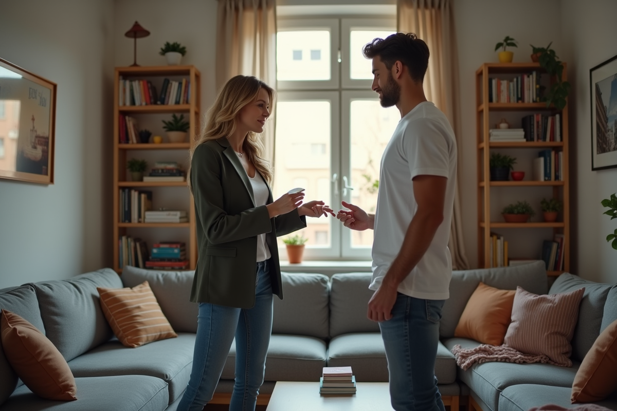 Femme donnant une lettre d