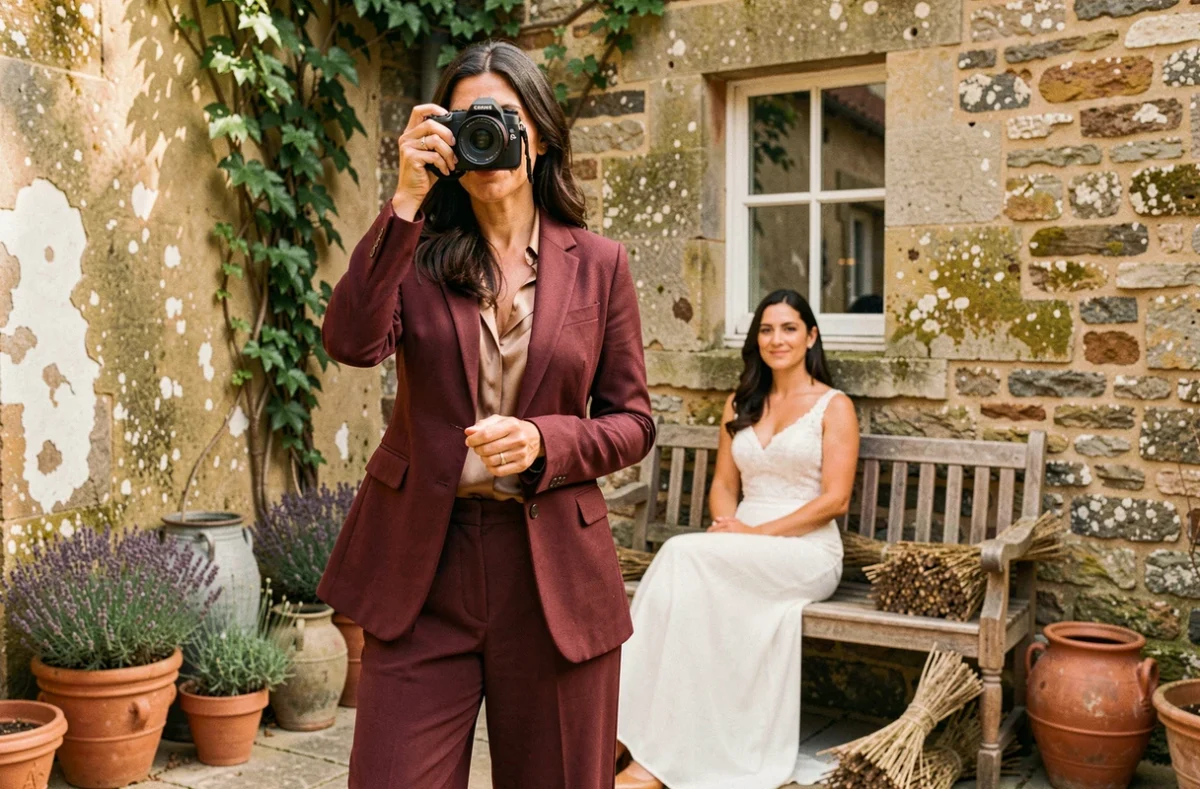 Raphaëlle Fava photographe de mariage dans une cour de ferme rustique du Pas-de-Calais